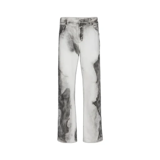 Regular-Fit Denim Jeans With Moon Print