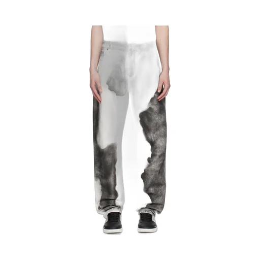 Regular-Fit Denim Jeans With Moon Print