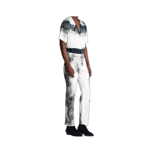 Regular-Fit Denim Jeans With Moon Print