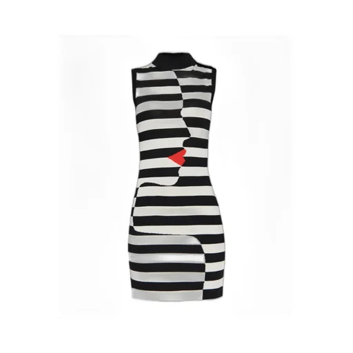 Striped Fitted Mini Dress