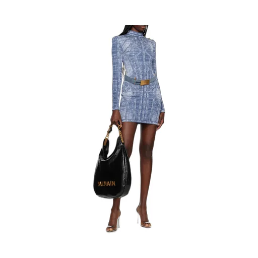 1945 Soft Hobo Crinkled Leather Tote Bag With Monogram