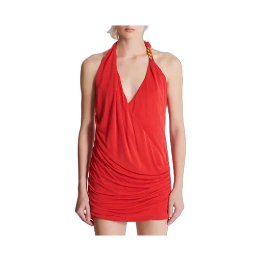 Draped Jersey Halterneck Dress
