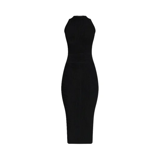 Sleeveless Ribbed Bodycon Midi Dress