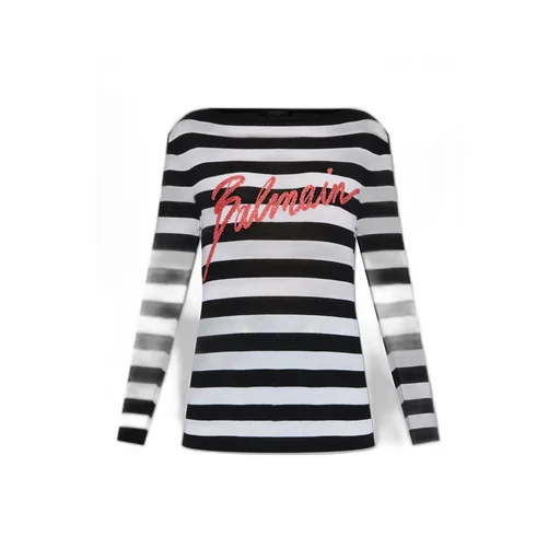 Logo Embellished Striped Jumper