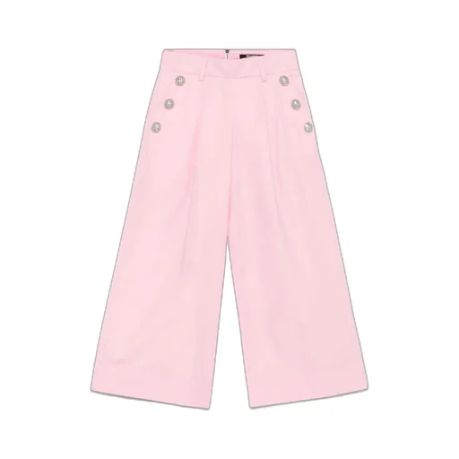 Button-Detailed Wide-Leg Trousers