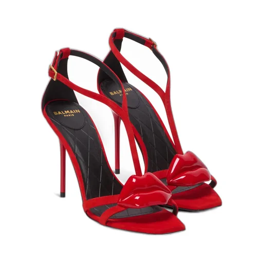 Suede Lips Sandals