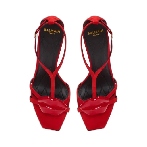 Suede Lips Sandals