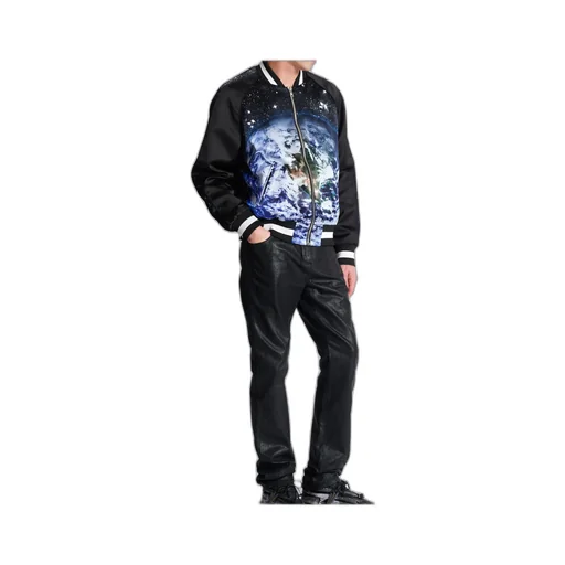Earth And Stars Printed Bomber Jacket