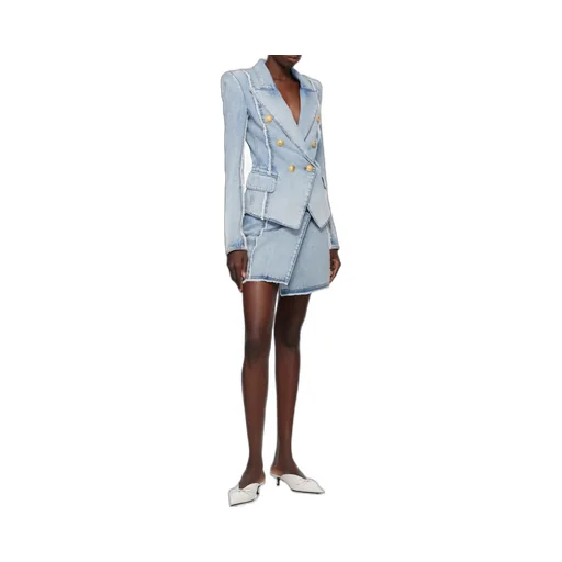 Asymmetric Denim Skirt