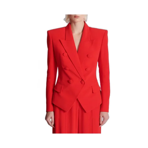 Fitted Crepe 6-Button Jacket