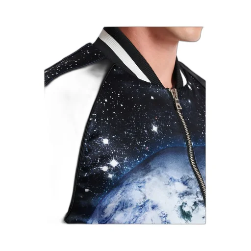 Earth And Stars Printed Bomber Jacket