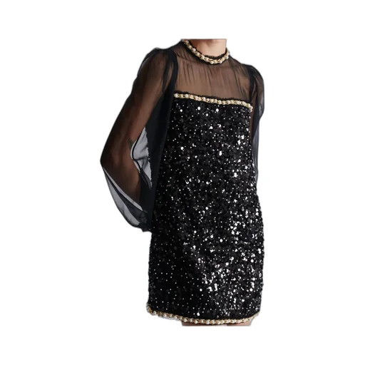 Chiffon Sequin Mini Dress