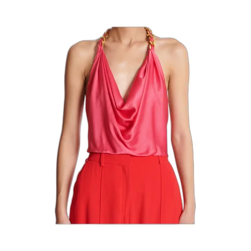 Draped Silk Halterneck Top