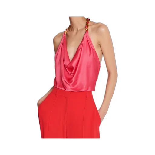 Draped Silk Halterneck Top