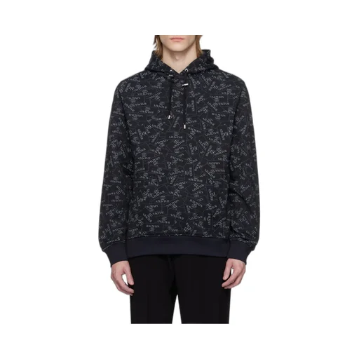 All-Over Logo Label Printed Hoodie