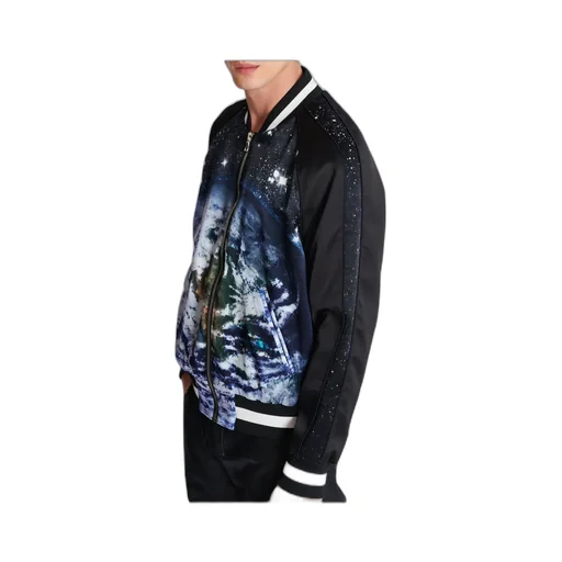 Earth And Stars Printed Bomber Jacket