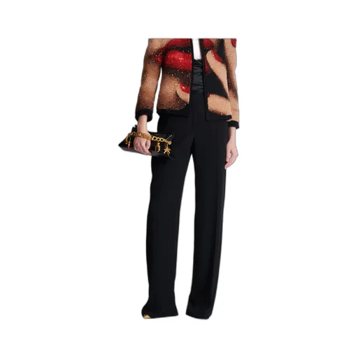Crepe Straight-Leg Tailored Trousers