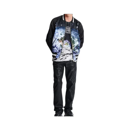 Earth And Stars Printed Bomber Jacket