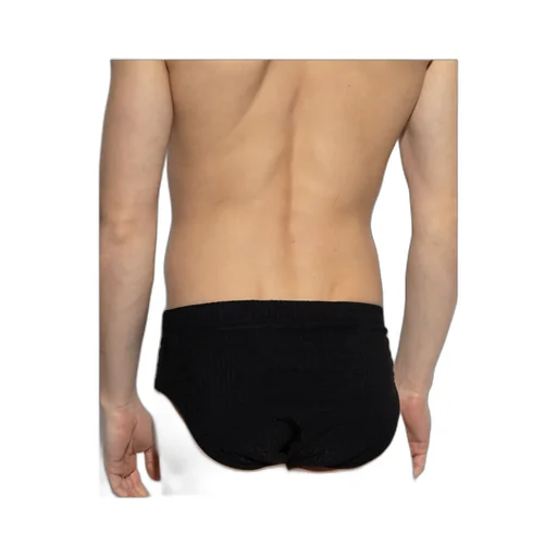 Geometric-Pattern Swim Trunks