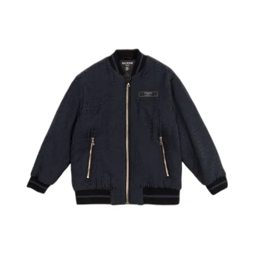 Zip-Up Logo Patch Bomber Jacket