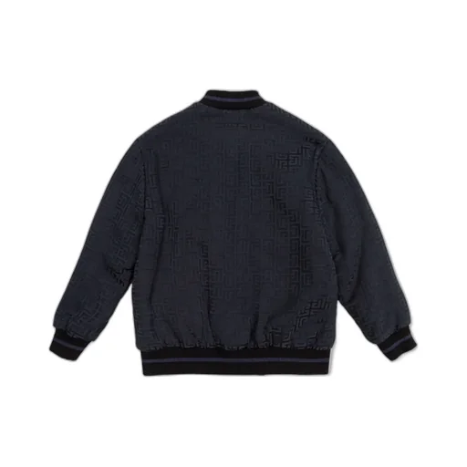Zip-Up Logo Patch Bomber Jacket