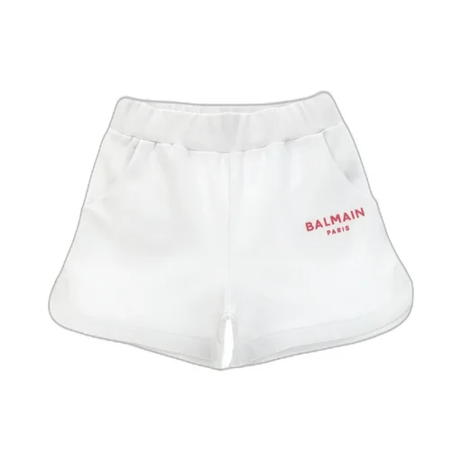 Kids Logo Embossed High Waist Shorts
