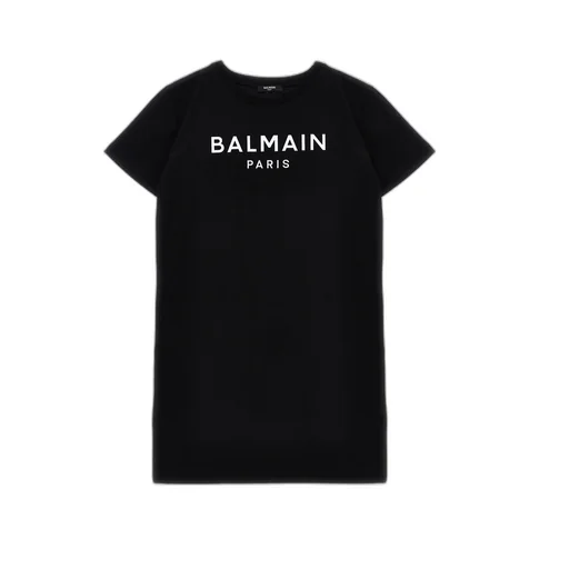 Logo Appliqué Crewneck Straight Hem Dress