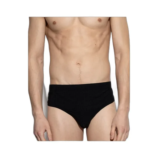 Geometric-Pattern Swim Trunks