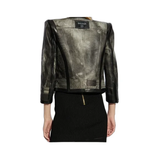 Cropped Leather Jacket