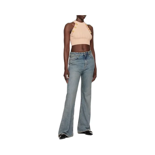 Halterneck Knit Cropped Top