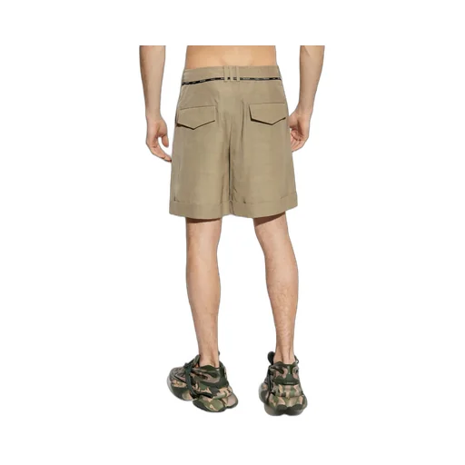 Turn-Up Hem Pleated Shorts