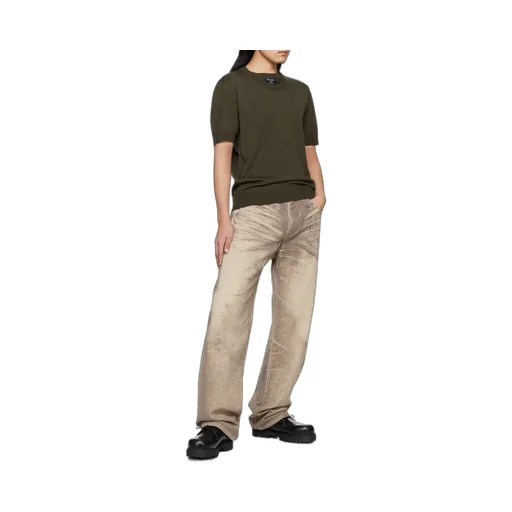 Knitted Round Collar T-Shirt