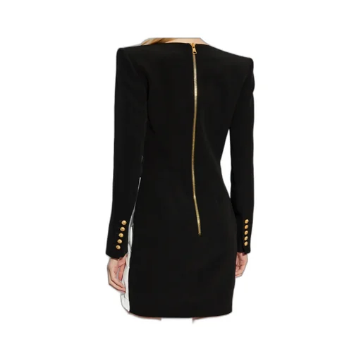 Two-Toned Twisted Crepe Mini Dress