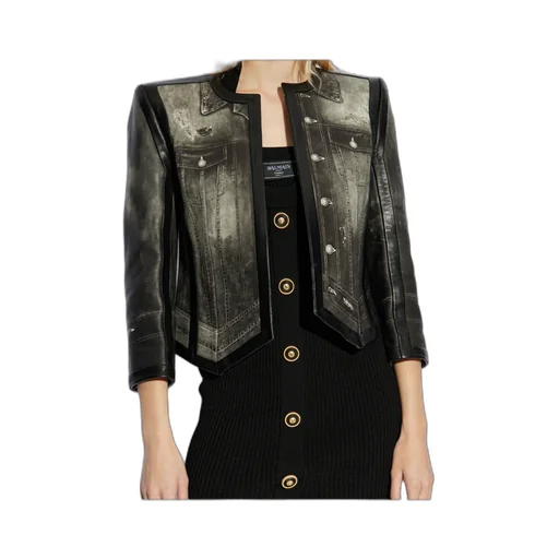 Cropped Leather Jacket