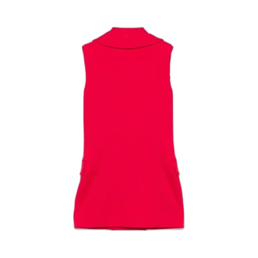 Embossed-Buttons Sleeveless Dress