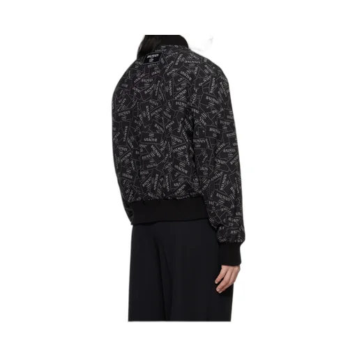 Printed Logo Label Bomber Jacket