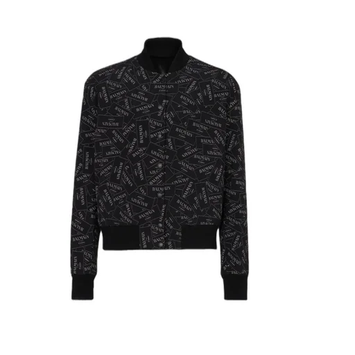 Printed Logo Label Bomber Jacket