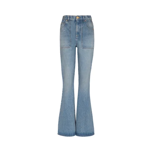 High-Waisted Flared Denim Jeans