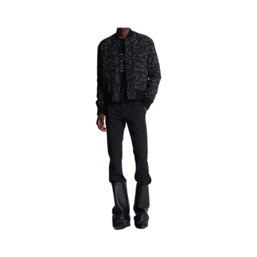 Printed Logo Label Bomber Jacket