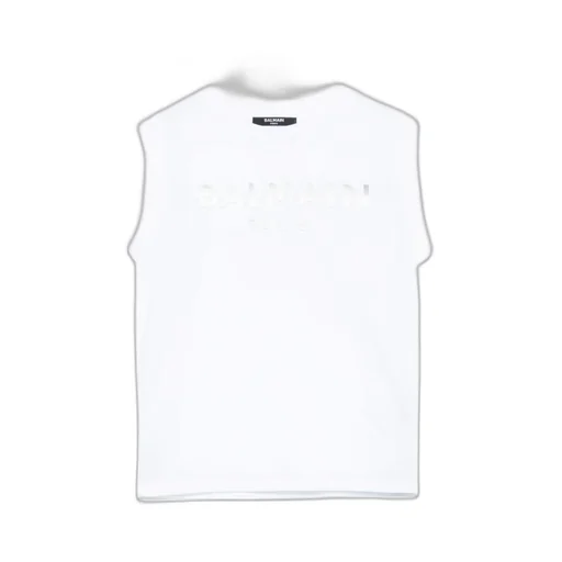 Rubberised Logo Crewneck Sleeveless Tank Top