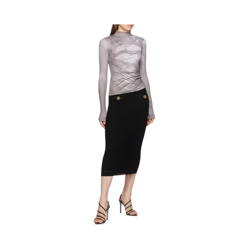 Draped Print Satin Top