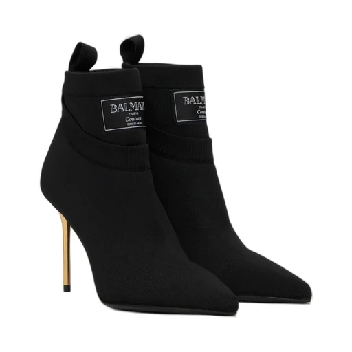 Crewneck Knit Ankle Boots