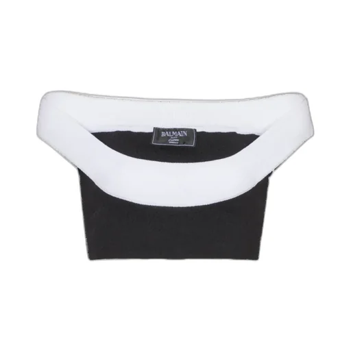 Two-Tone Knit Cropped Top