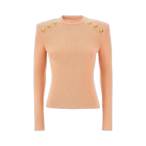 Button Embellished Knitted Jumper