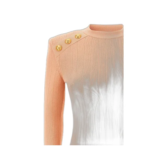 Button Embellished Knitted Jumper