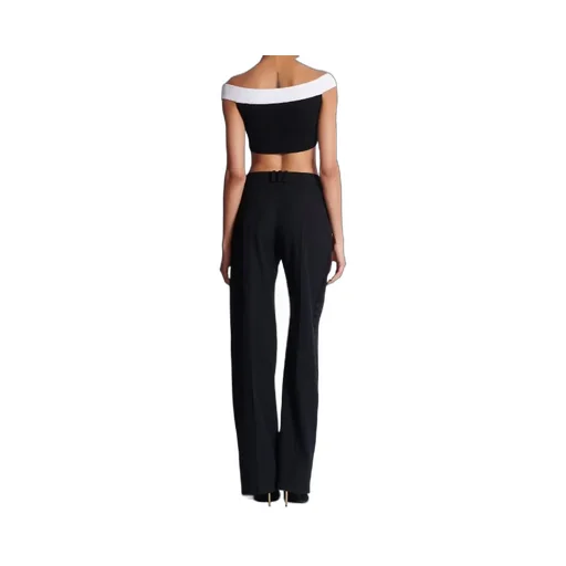 Two-Tone Knit Cropped Top