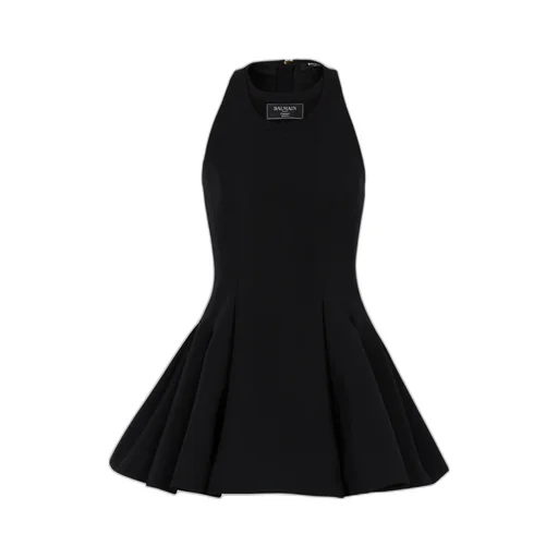 Flared Pleated Grain De Poudre Dress