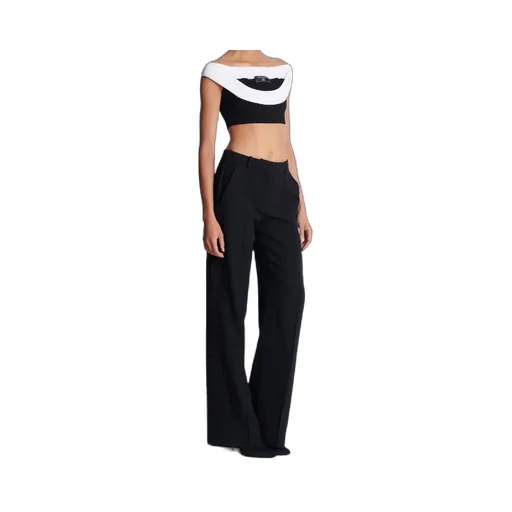 Two-Tone Knit Cropped Top