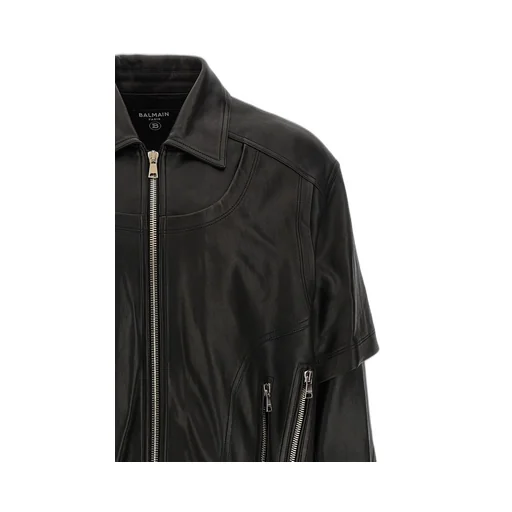 Layered Leather Jacket