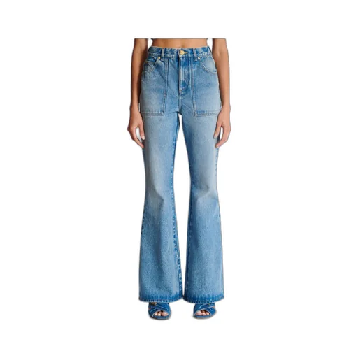 High-Waisted Flared Denim Jeans